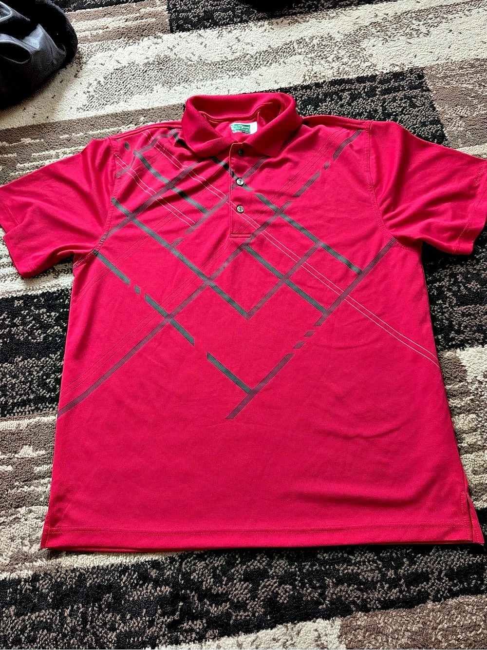 Ben Hogan Men's Geometric Polo Pink Size Large Like New